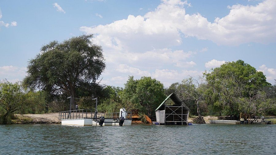 Island lodge on the river